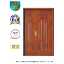 Chinese Style MDF Double Door with Solid Wood for Entrance (xcl-025)